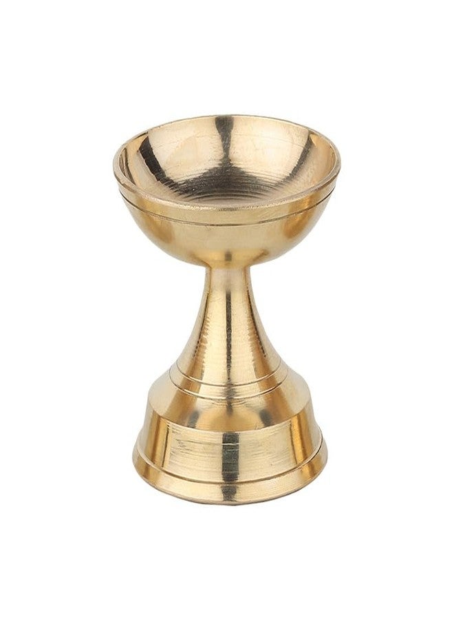 DOKCHAN Pure Brass Havy Pyali Diya with Stand/ Oil Lamp use for Pooja and Temple decore/ Home use Pyali Stand Pack of 1 - Image 1